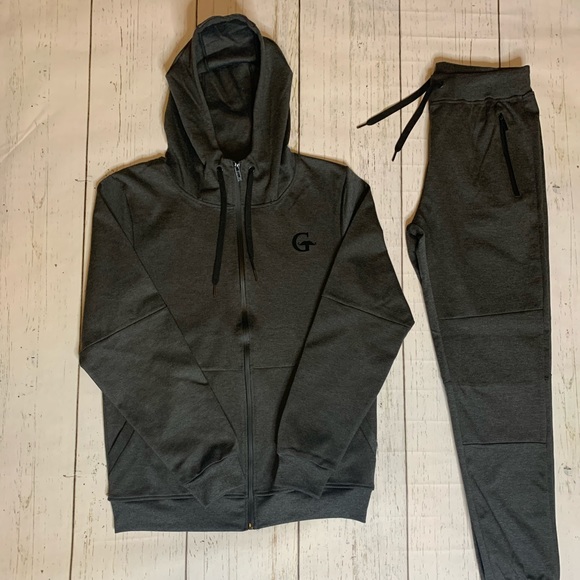 Gentleman Apparels Dark Grey & Black TrackSuit - Picture 1 of 1
